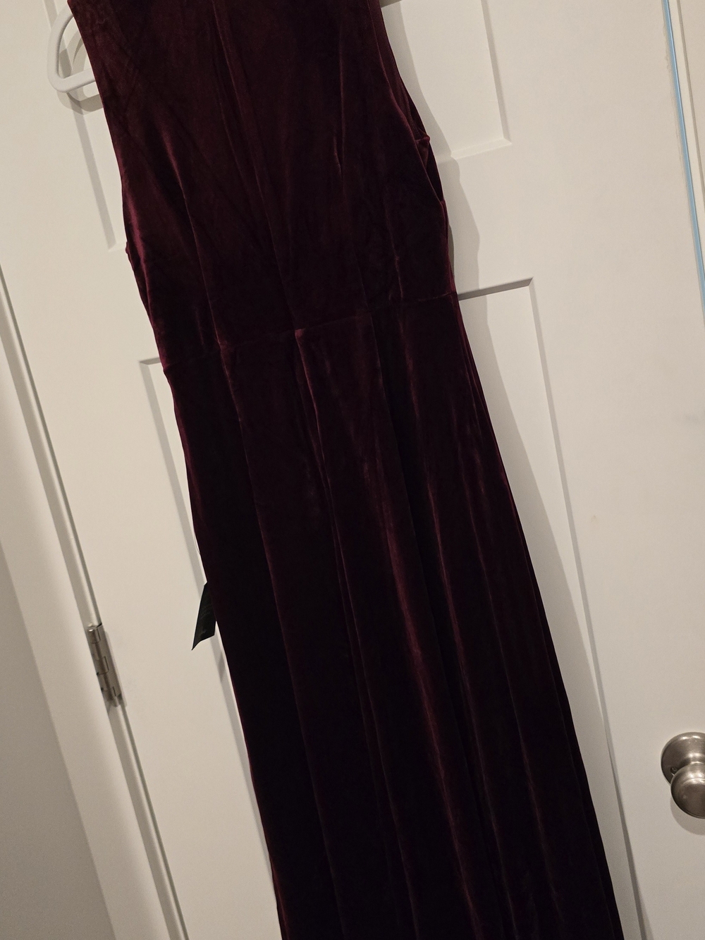 Lulu's Burgundy Velvet V-Neck Sleeveless Dress - Picture 5 of 7